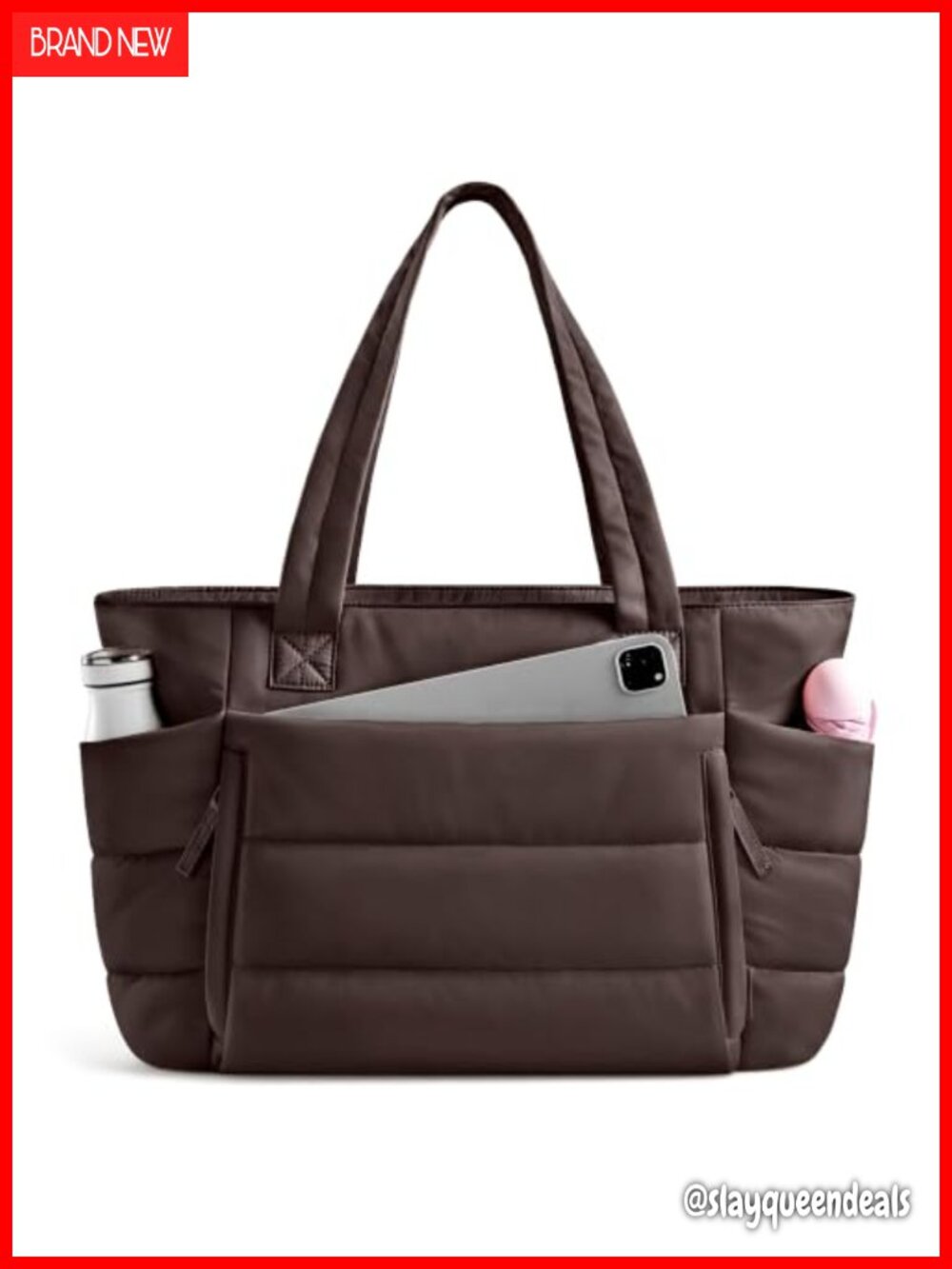 Quilted Puffer Tote Bag Lightweight Zippered